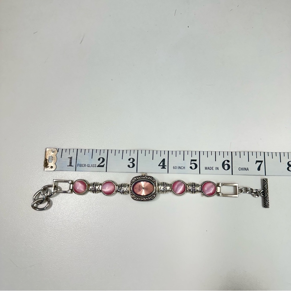 QUARTZ FONDINI Stainless Steel back Swiss Parts Pink Silver Watch - Picture 11 of 11